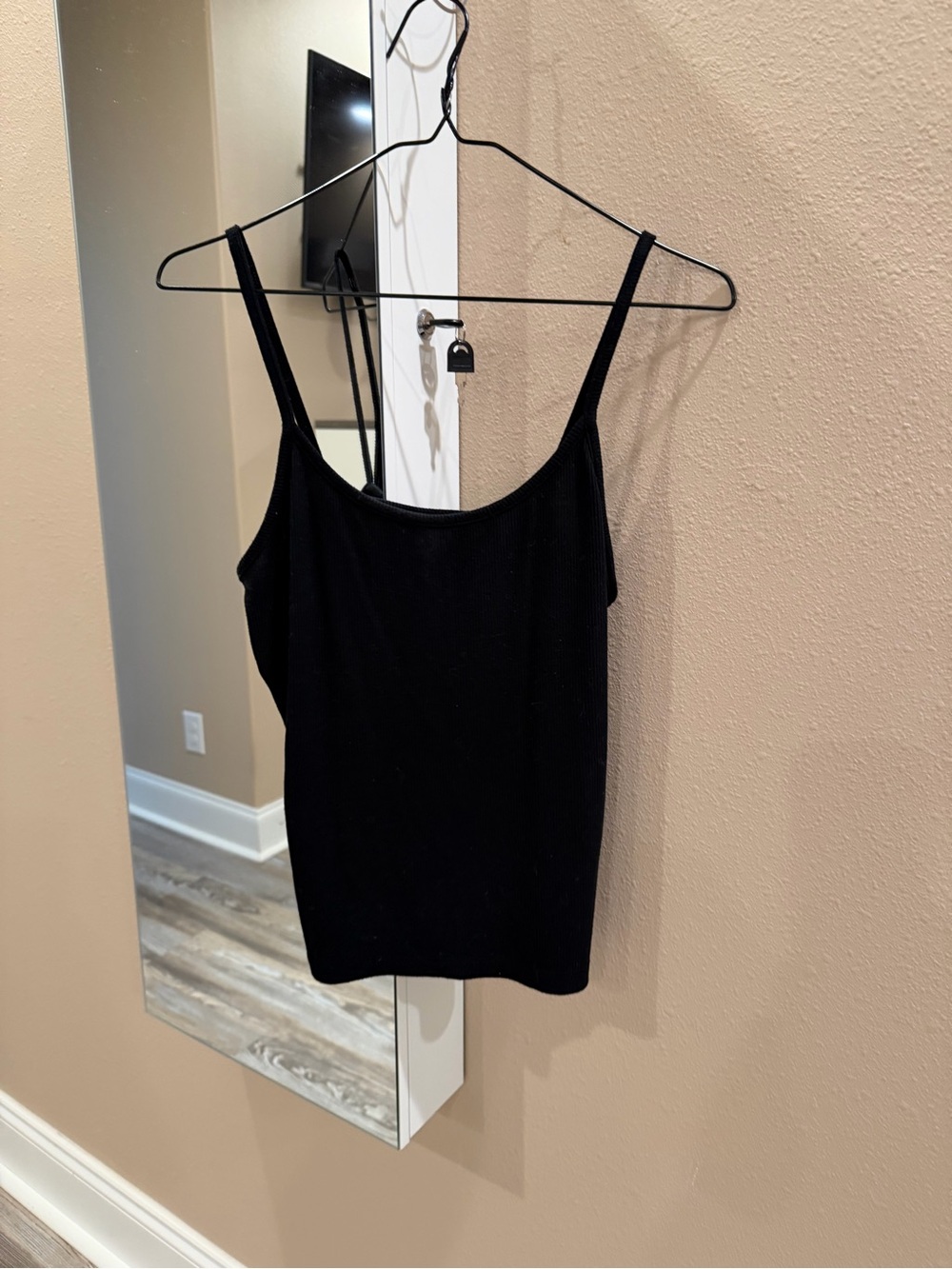 stars above Black Ribbed Camisole Tank